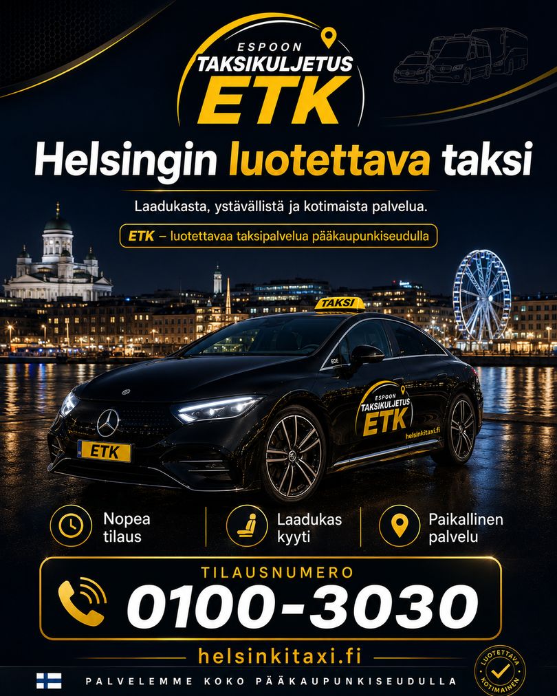 Taksi Helsinki – tilaa numerosta 0100 3030